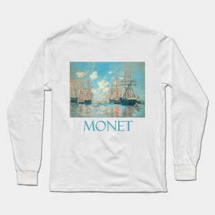 The Sea, Port in Amsterdam (1874) by Claude Monet Long Sleeve T-Shirt